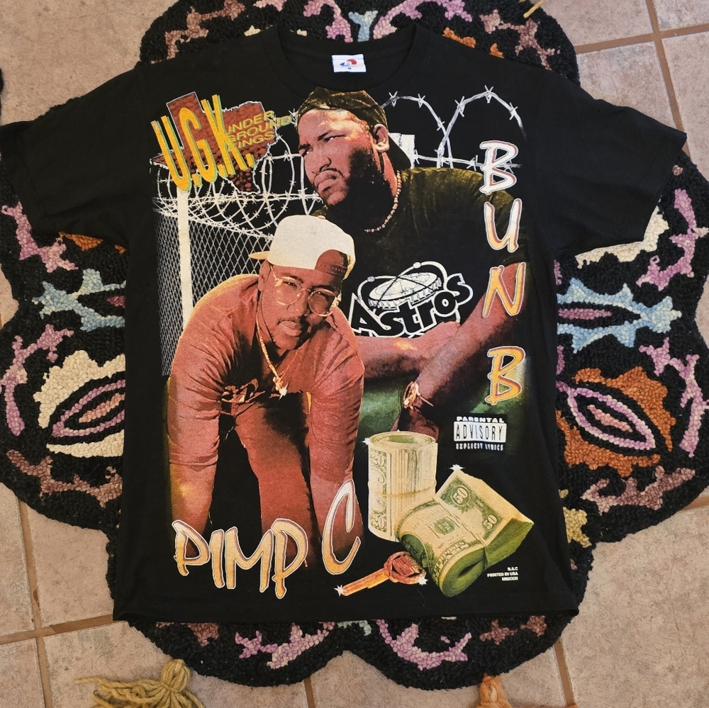 🔥🔥Backstick Co UGK Black Graphic T-Shirt with Hip-Hop Design🔥🔥 SIZE L